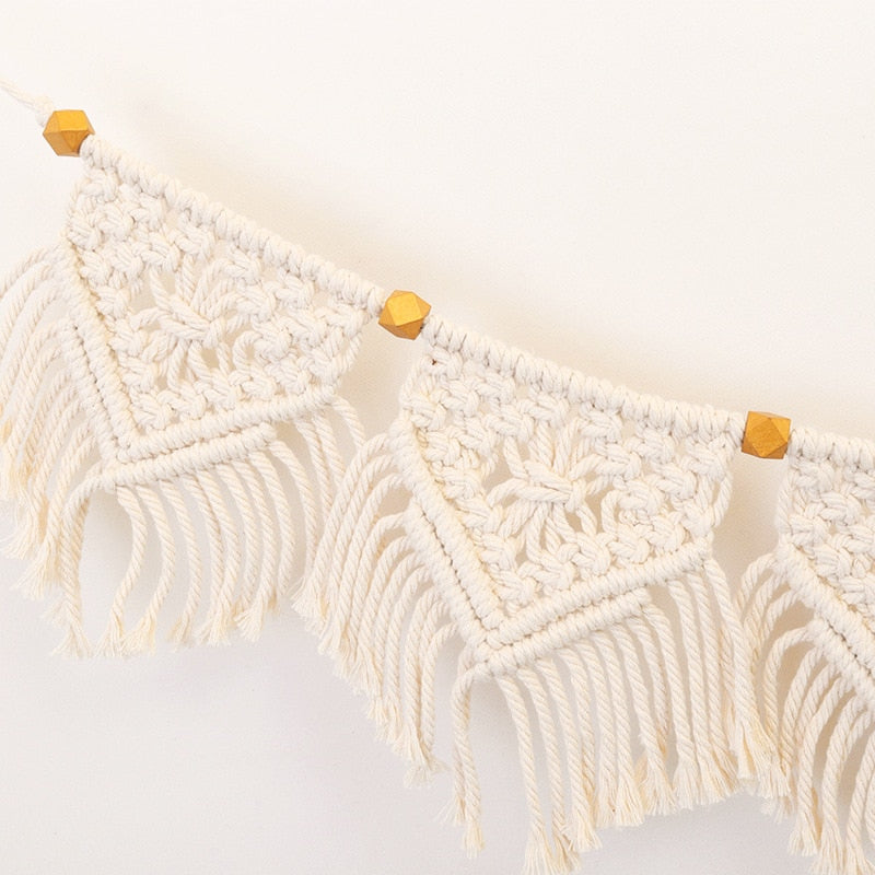 Macrame Fringed Woven Tapestry